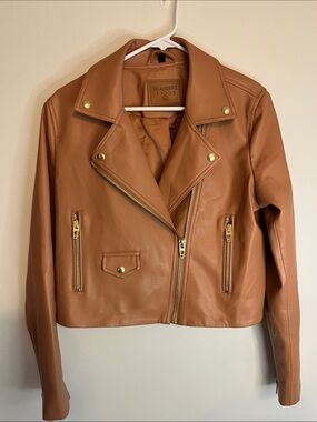 Blank NYC Copper Faux leather Moto Jacket with Gold Hardware